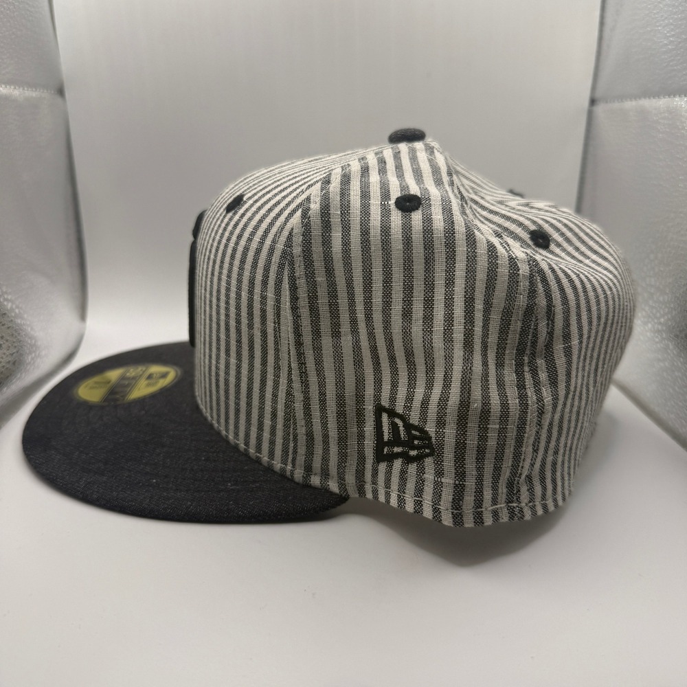 New Era 59FIFTY San Diego Padres Hat 7 5/8 Hickory Stripe Denim MLB Fitted Cap - Picture 2 of 5